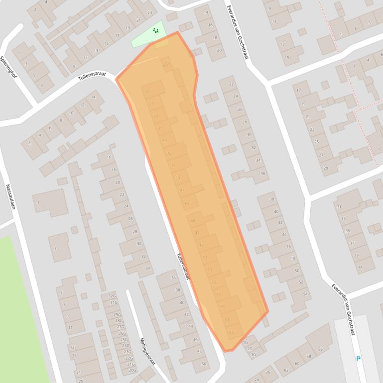 Kaart van postcodegebied 5156LR.
