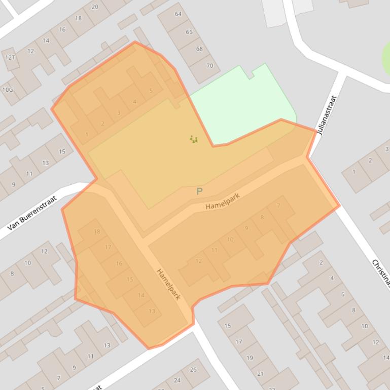 Kaart van postcodegebied 5156LW.