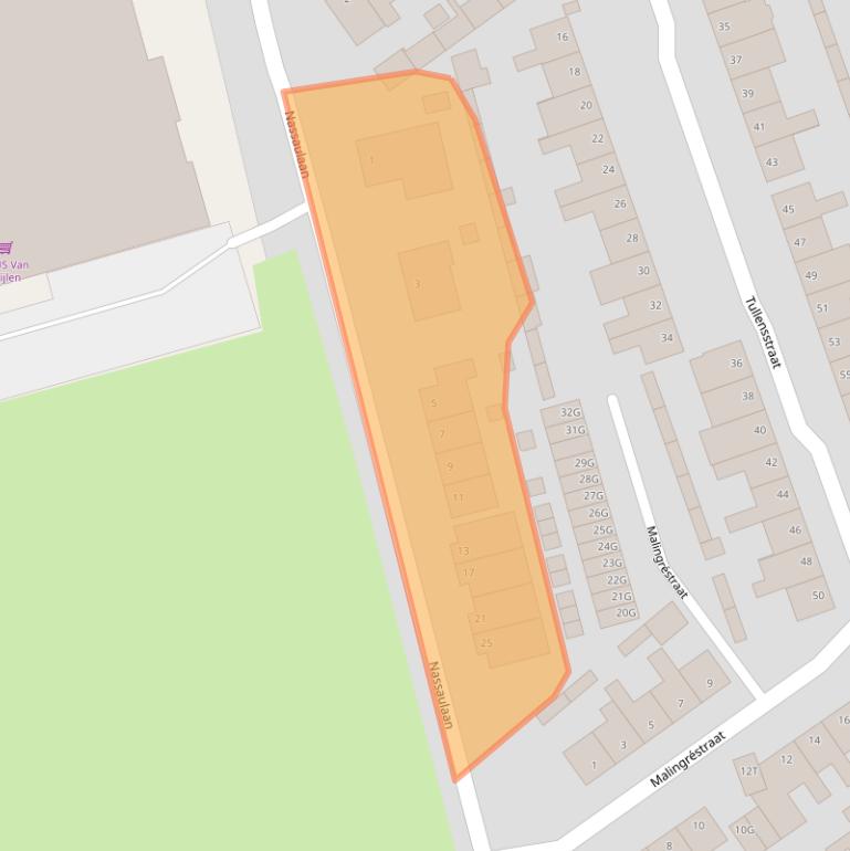 Kaart van postcodegebied 5156MH.