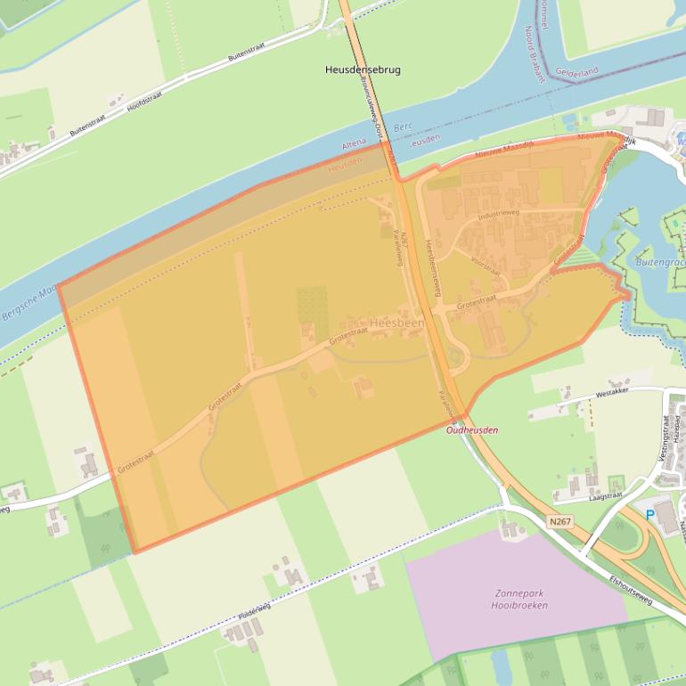 Kaart van postcodegebied 5158.