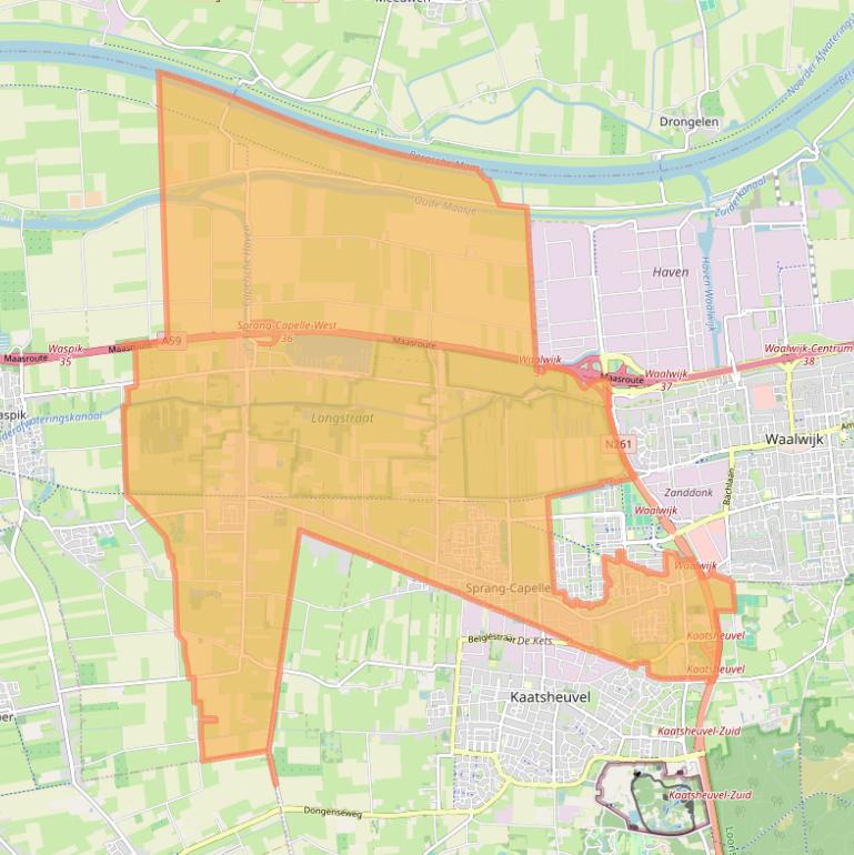 Kaart van postcodegebied 5161.