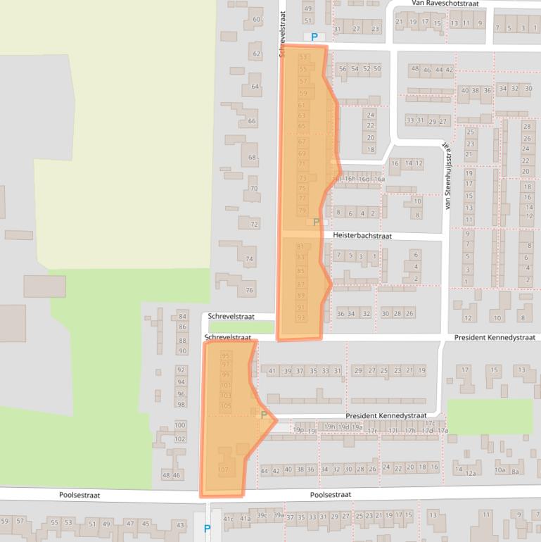Kaart van postcodegebied 5161AC.