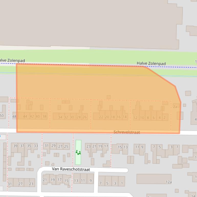 Kaart van postcodegebied 5161AD.