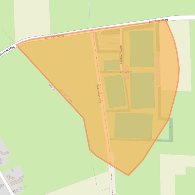 Kaart van postcodegebied 5161AW.