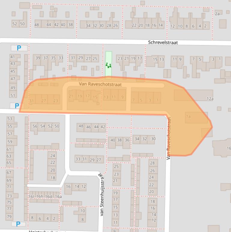 Kaart van postcodegebied 5161AX.