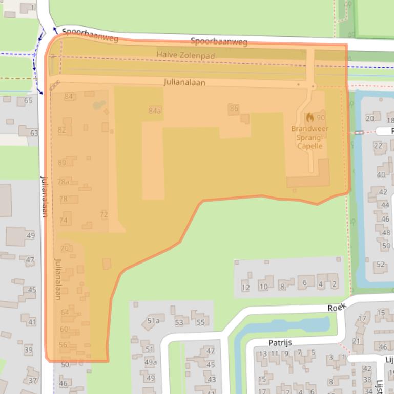 Kaart van postcodegebied 5161BC.