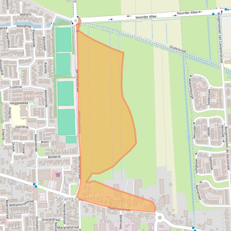 Kaart van postcodegebied 5161BH.