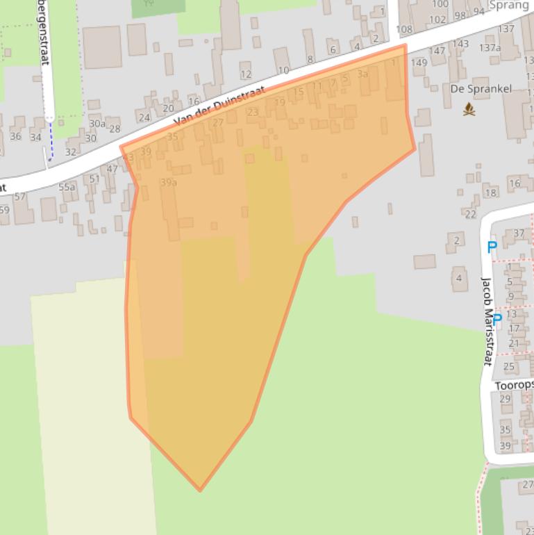 Kaart van postcodegebied 5161BL.