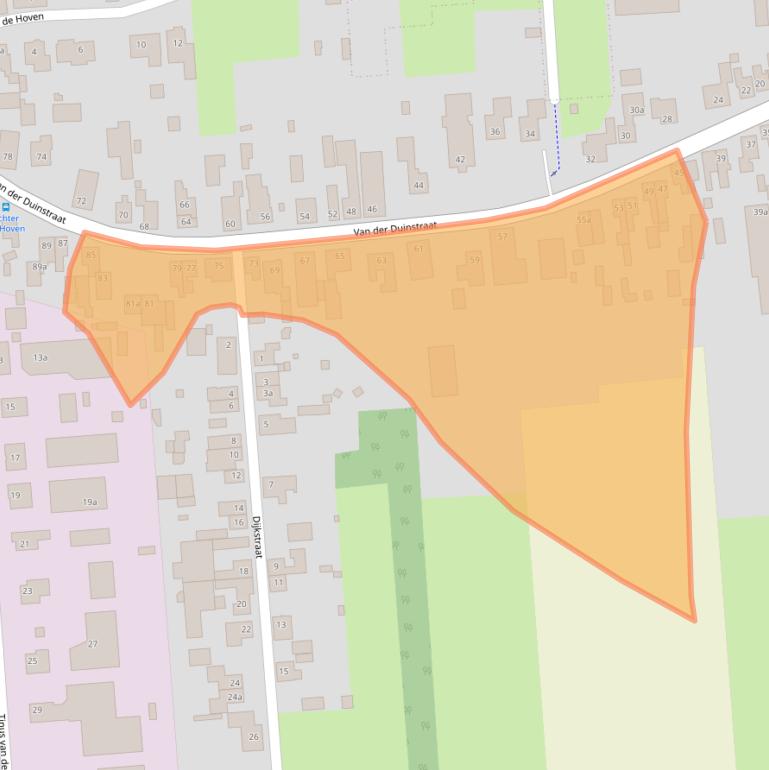 Kaart van postcodegebied 5161BM.