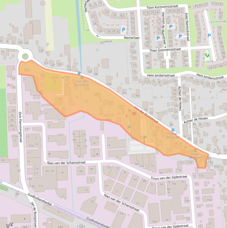 Kaart van postcodegebied 5161BN.