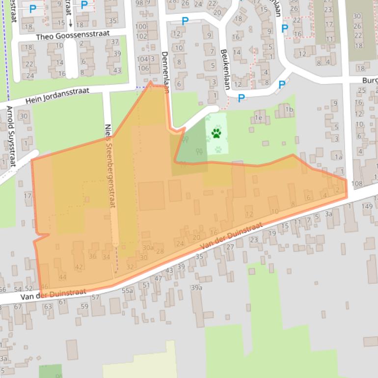 Kaart van postcodegebied 5161BP.