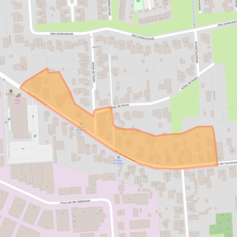 Kaart van postcodegebied 5161BR.