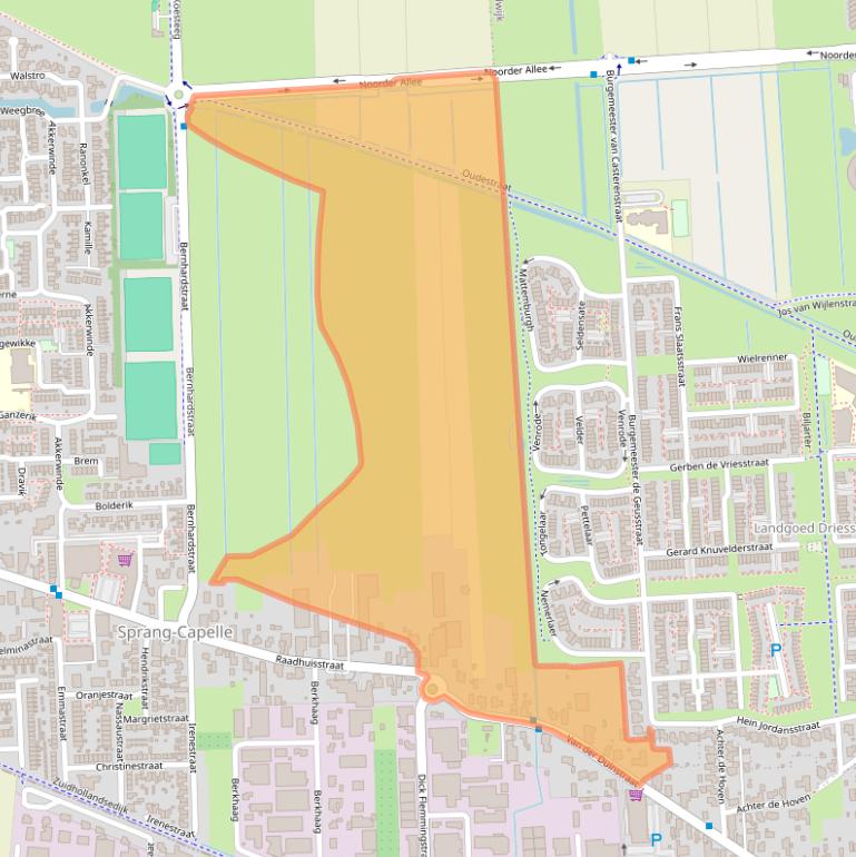 Kaart van postcodegebied 5161BS.