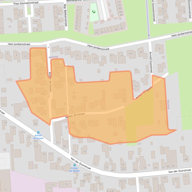 Kaart van postcodegebied 5161BT.