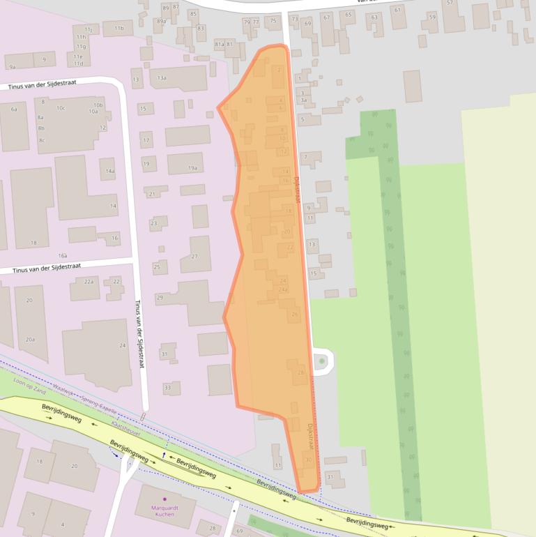Kaart van postcodegebied 5161BV.
