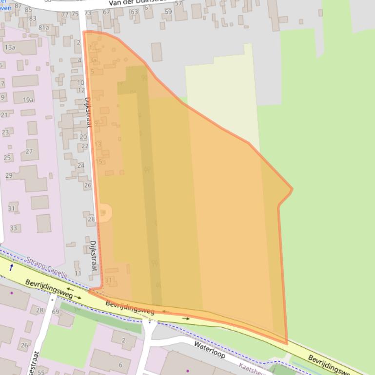 Kaart van postcodegebied 5161BW.
