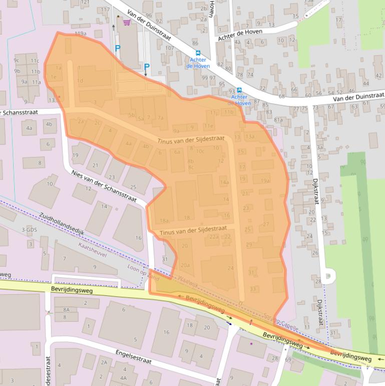 Kaart van postcodegebied 5161CD.