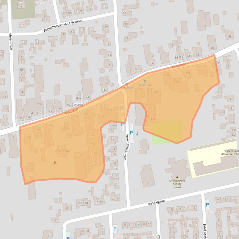 Kaart van postcodegebied 5161EC.