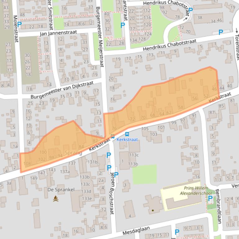 Kaart van postcodegebied 5161EE.