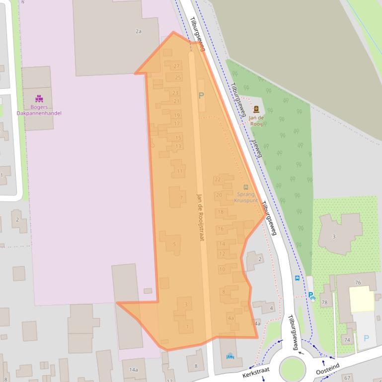 Kaart van postcodegebied 5161EG.