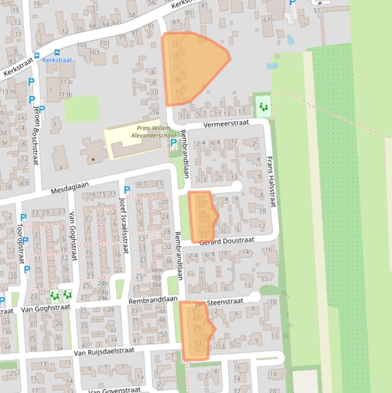 Kaart van postcodegebied 5161ER.