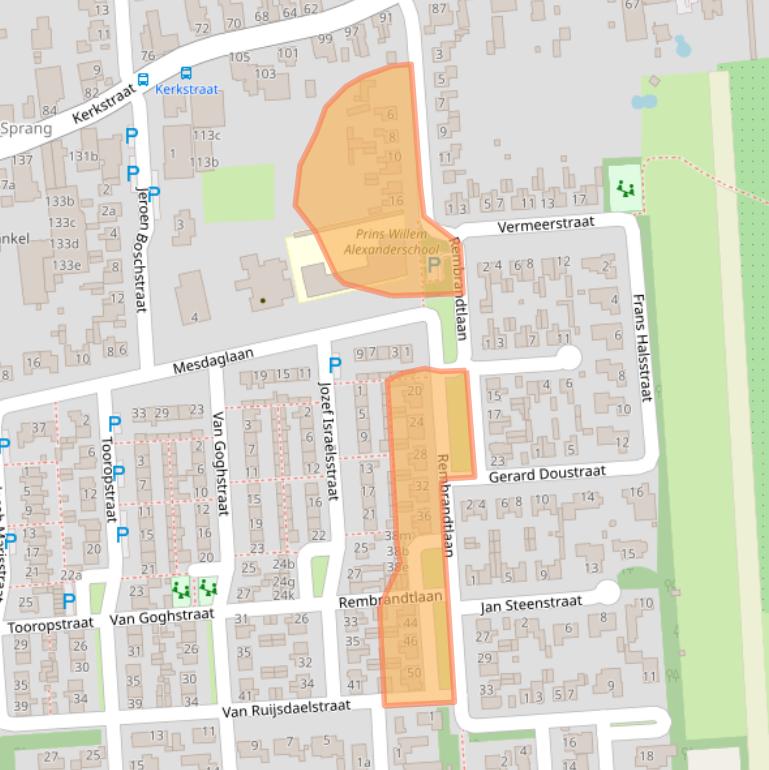 Kaart van postcodegebied 5161ES.