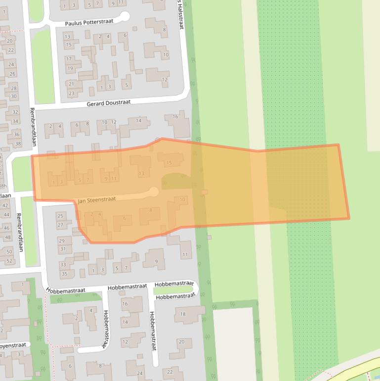Kaart van postcodegebied 5161ET.