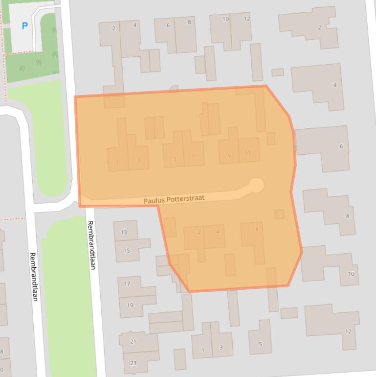 Kaart van postcodegebied 5161EV.