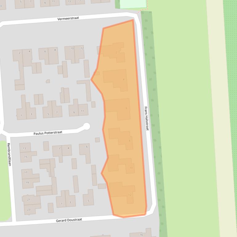 Kaart van postcodegebied 5161EX.