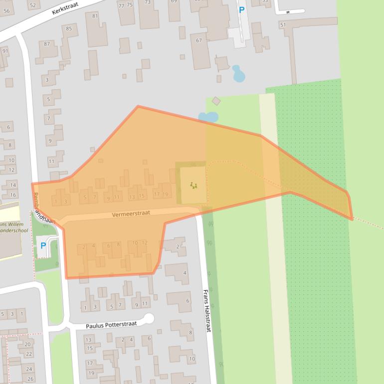 Kaart van postcodegebied 5161EZ.