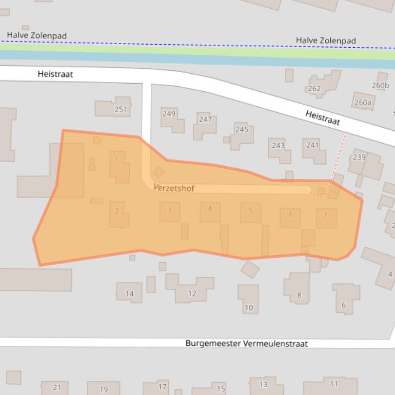 Kaart van postcodegebied 5161GS.