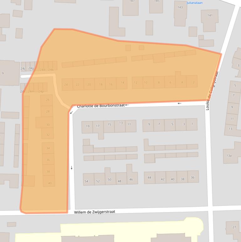 Kaart van postcodegebied 5161HE.