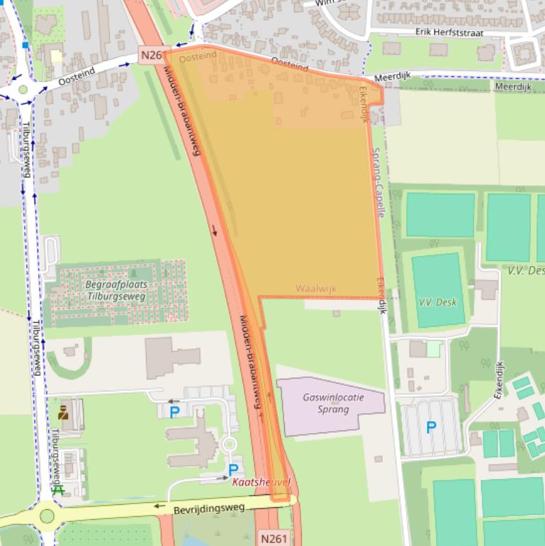 Kaart van postcodegebied 5161MG.