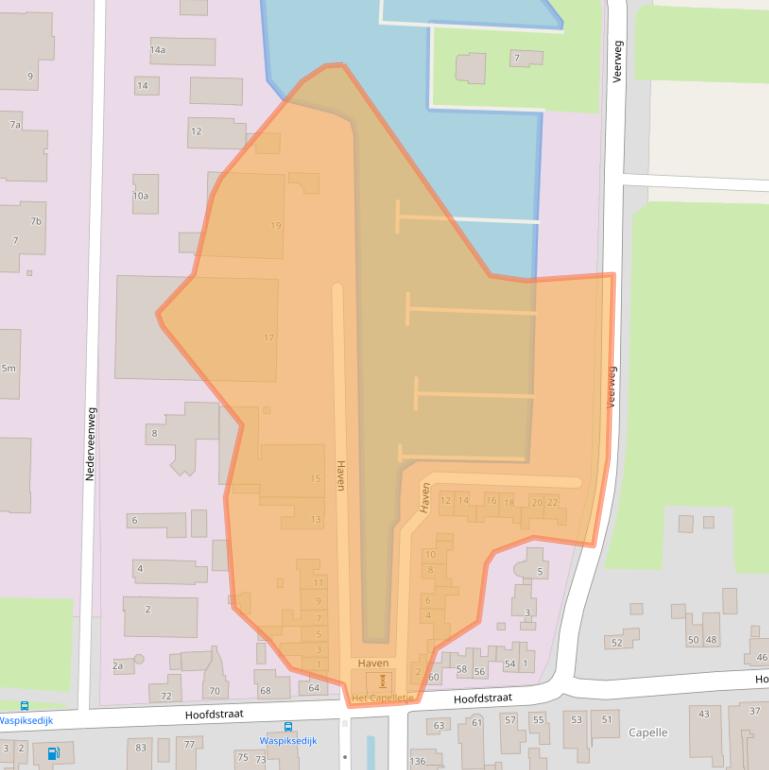 Kaart van postcodegebied 5161PB.
