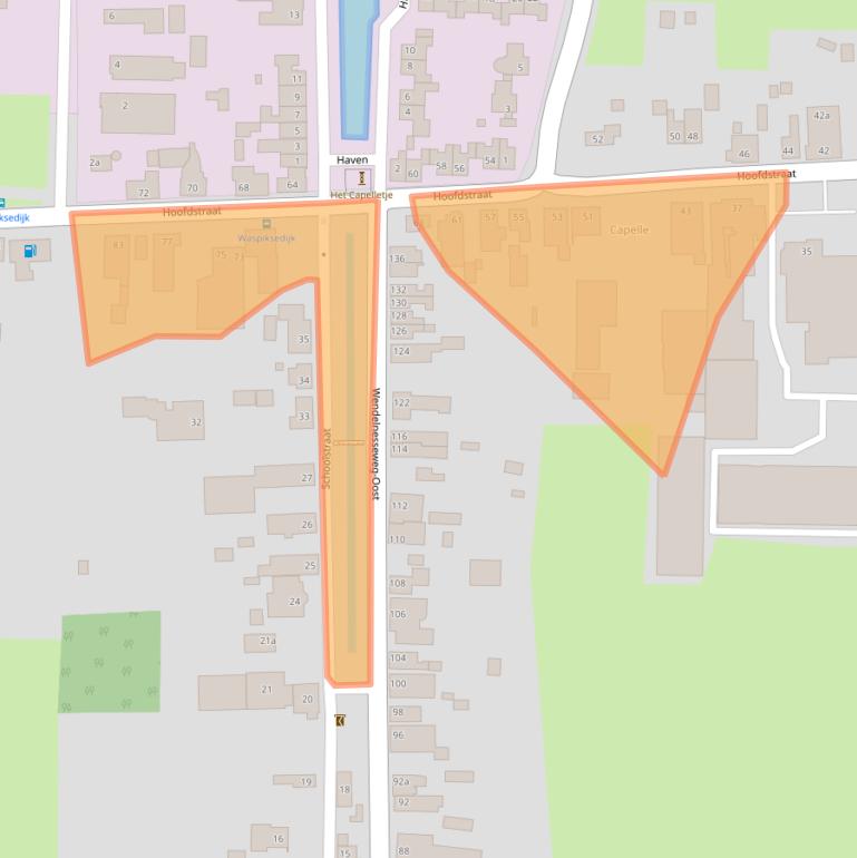 Kaart van postcodegebied 5161PE.