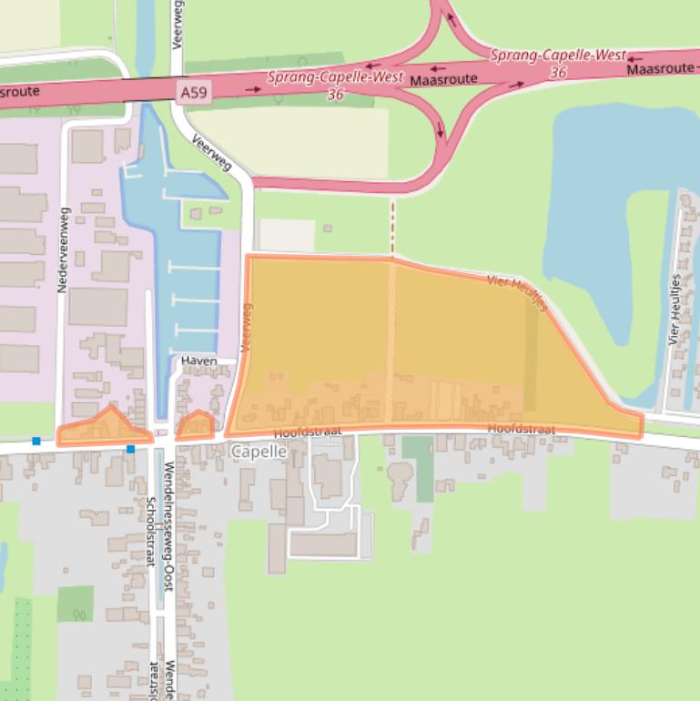 Kaart van postcodegebied 5161PG.