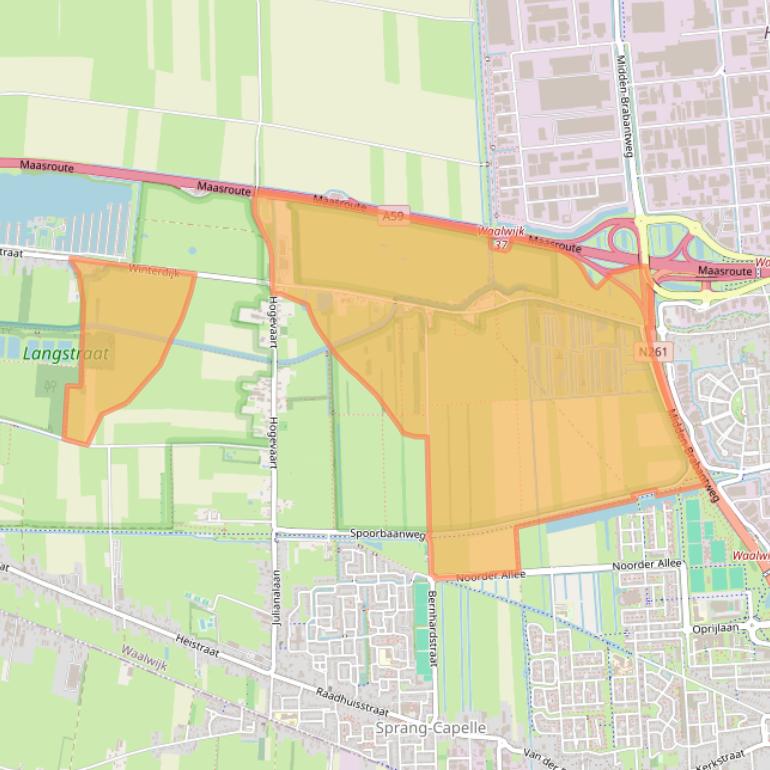 Kaart van postcodegebied 5161PH.