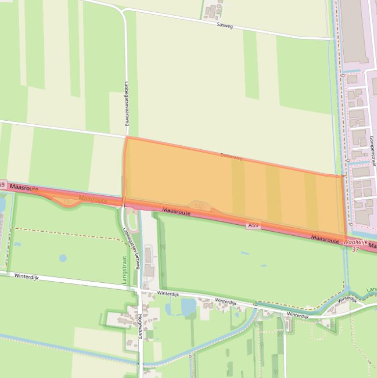 Kaart van postcodegebied 5161PS.