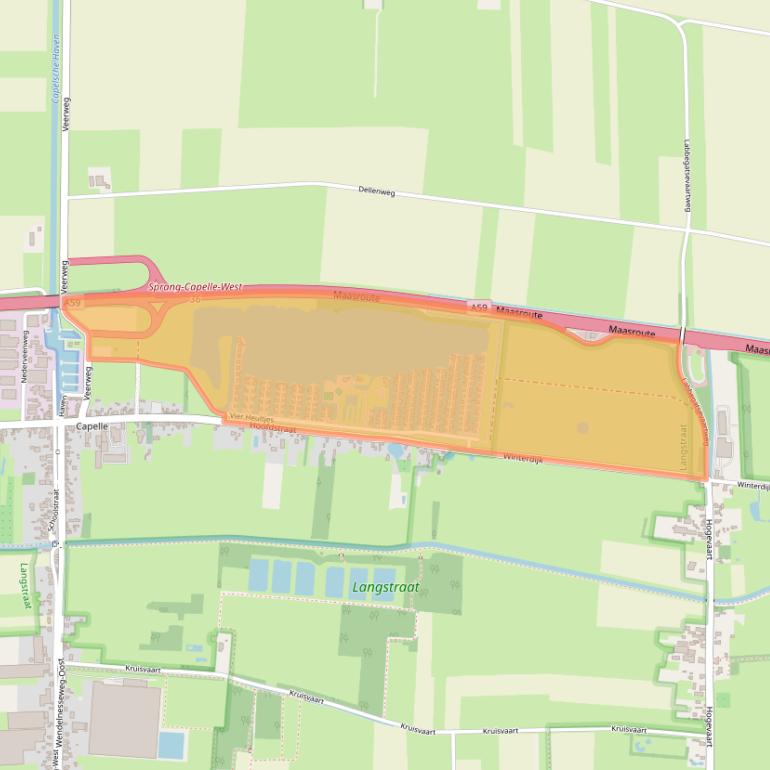 Kaart van postcodegebied 5161PW.