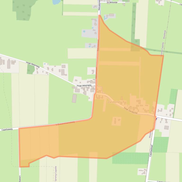 Kaart van postcodegebied 5161RL.