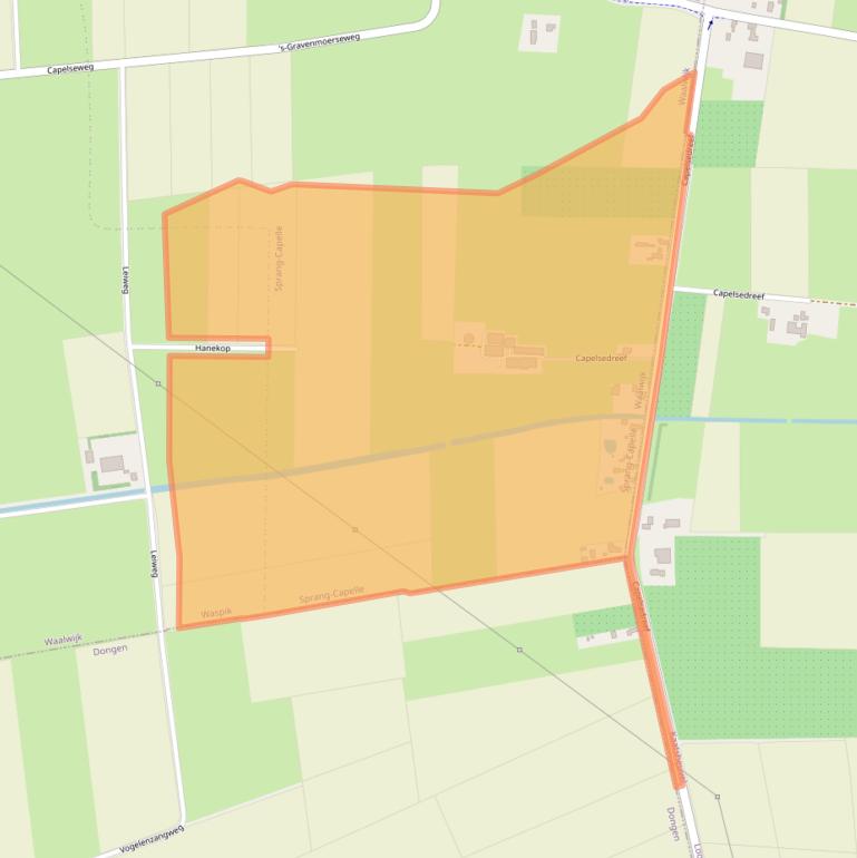 Kaart van postcodegebied 5161RS.