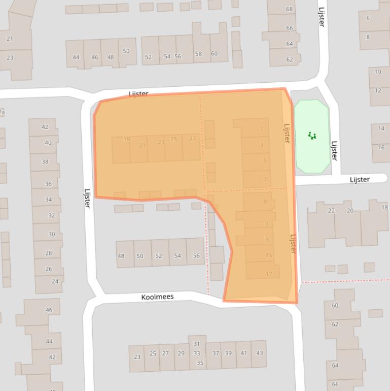 Kaart van postcodegebied 5161SR.