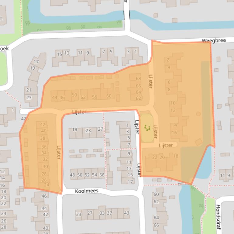 Kaart van postcodegebied 5161ST.