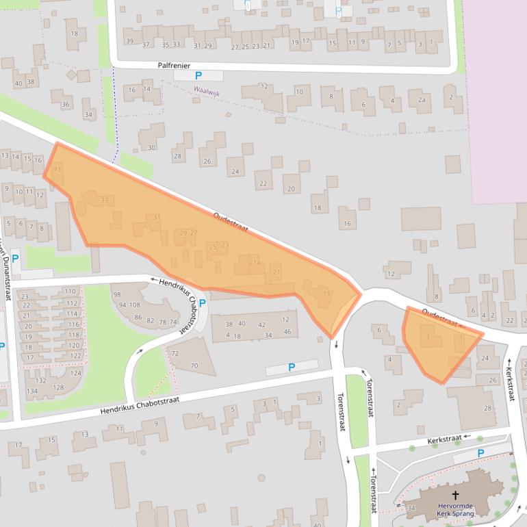 Kaart van postcodegebied 5161TA.