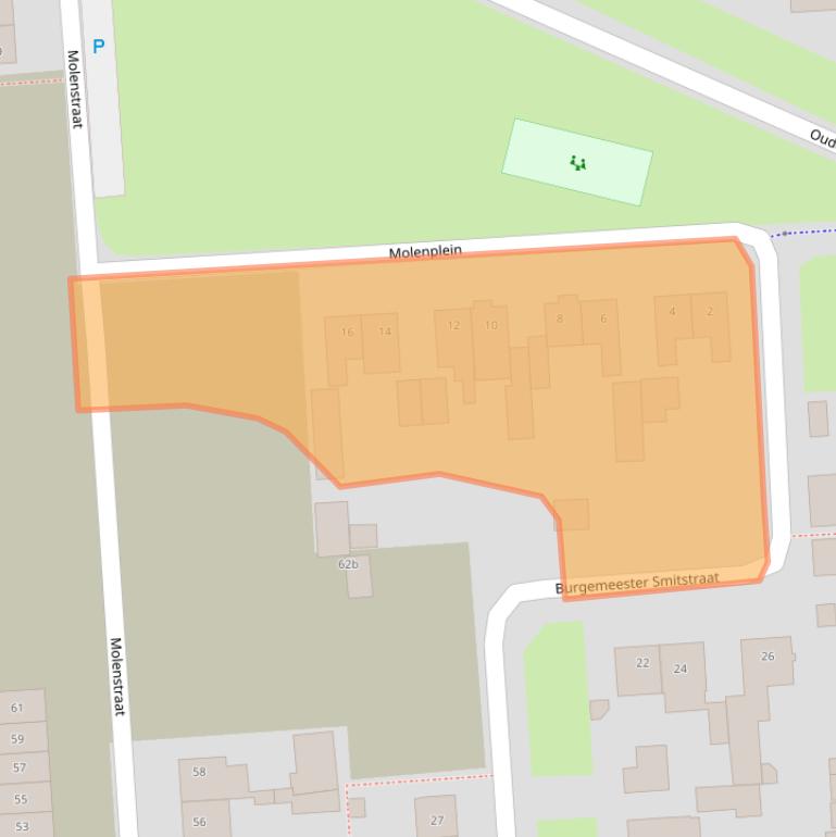 Kaart van postcodegebied 5161TC.