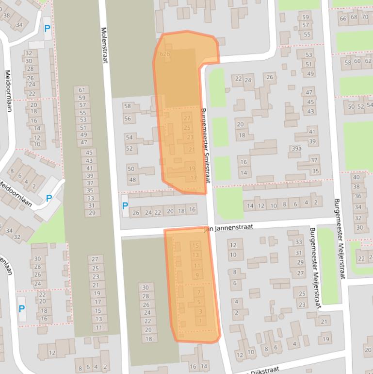 Kaart van postcodegebied 5161TD.