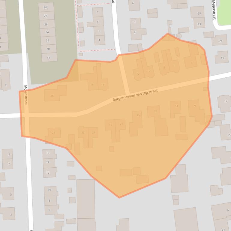 Kaart van postcodegebied 5161TH.