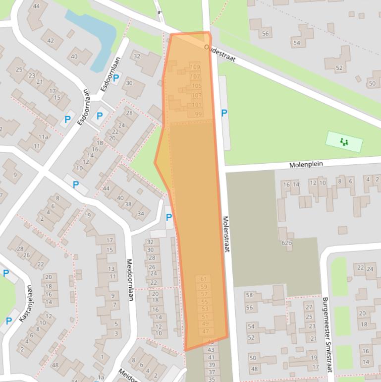 Kaart van postcodegebied 5161TK.