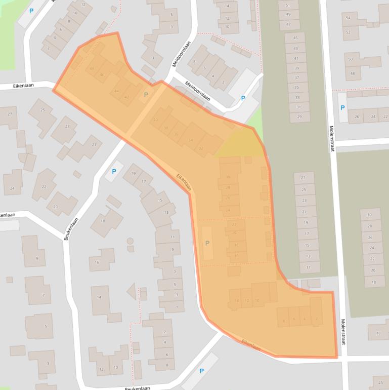 Kaart van postcodegebied 5161TP.