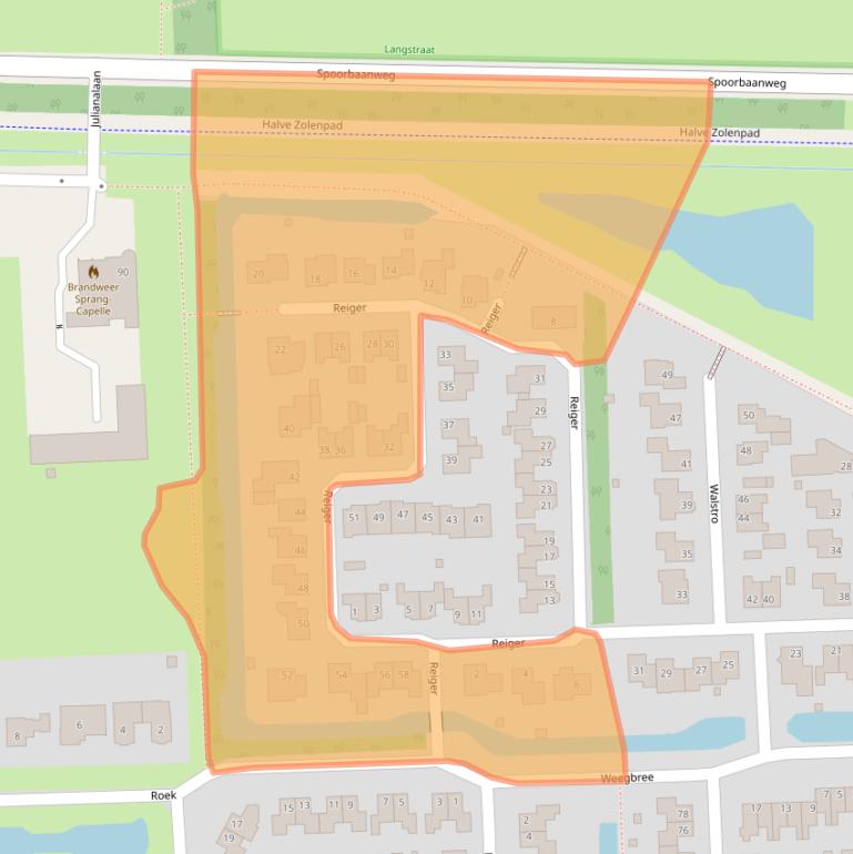 Kaart van postcodegebied 5161TZ.
